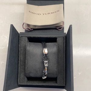 Authentic David Yurman silver leather bracelet